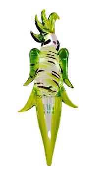 höhenverstellb. Orchideenstab, Kakadu mit geschlossenen Flügeln (transp.-grün)